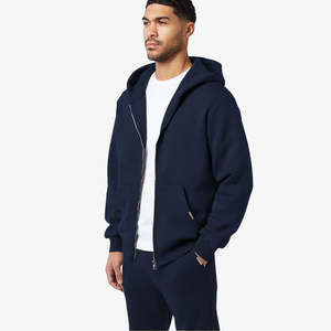 High Quality Solid Color Active Wear Two Piece Sets <b>Full</b> <b>Zip</b> <b>up</b> <b>Hoodie</b> Jogging Suit Custom Mens Training Tracksuits - Product Image 4