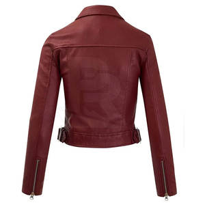Chaqueta de Invierno de Cuero Vacuno Genuino de la Mejor Calidad para Mujer, Informal, Impermeable, Cortavientos, Transpirable, Cómoda, Talla Adulto, Lona - Product Image 2