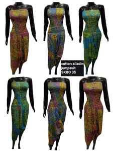 Nouveau à la mode femmes Alladin Boho Style combinaison taille haute Vintage décoration 100% coton respirant pour l'été - Product Image 6