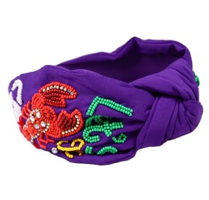 Best Designer Mardi Gras Festival Fashion Handcrafted Beaded <b>Headband</b> for Showcasing Your Festive Spirit <b>Headbands</b> - Product Image 6