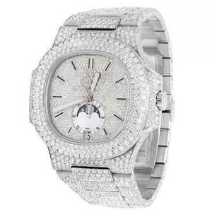 Men's Luxury Quartz Analog Wrist <b>Watch</b> Stylish Designer Moissanite Diamond Iced Hip Hop Business Fashion <b>For</b> Men and <b>Women</b> - Product Image 3