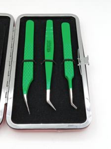 Revestimiento en polvo de apio profesional 45 aislamiento de bota estilo delfín extensión de pestañas pinzas tijera HERRAMIENTA DE BELLEZA DE ACERO INOXIDABLE - Product Image 3