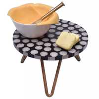 Fleur noire support à gâteau bois résine porte-gâteau plateau réutilisable fromage Dessert fruits support de service pour ustensiles de cuisine