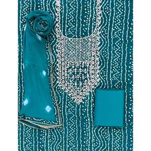 Salwar Kameez en coton glacé non cousu, imprimé à la main, vêtement ethnique indien, tissu doux et épais, imprimé à la main pour les occasions spéciales - Product Image 1