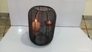 โคมไฟแวกซ์ผงสีดำเชิงเทียนคู่ขนาดใหญ่สำหรับตกแต่งบ้านเทศกาลคริสต์มาสตกแต่งห้องนั่งเล่นและโต๊ะ - Product Image 4