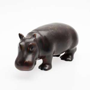 Estatuilla de hipopótamo de latón, escultura decorativa de hipopótamo de lujo para Navidad, vacaciones, decoración Interior del hogar, objetos - Product Image 4