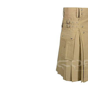 COSH KILTS Kilt utilitaire en coton marron avec bretelles réglables Poches tactiques et design robuste pour un confort quotidien - Product Image 5