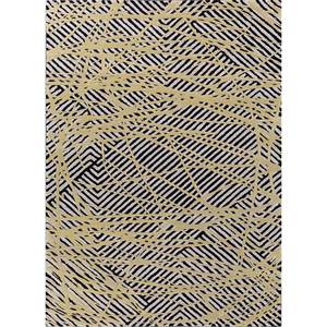 Tapis Kilim Abstrait Adrift Gris et Noir, Tissé à la Main en Laine et Viscose, Tapis Rectangulaire en Jute à Tissage Plat Tra-15237 pour Usage Domestique - Product Image 1