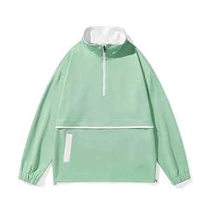 Fashionable Trendy All-Match Fresh Style Unisex Winter Half Zip Hoodie Long Sleeve Loose Embroidered Base Shirt Women Men - Product Image 4