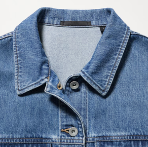 แจ็คเก็ตยีนส์แต่งหนังผู้หญิงแขนสั้น OEM - Product Image 3