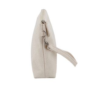 Bolsa de Maquillaje Pequeña, Ecológica, Reutilizable, de Algodón Reciclado, con Logotipo Personalizado, Estuche Cosmético de Lona en Blanco con Cremallera - Product Image 2