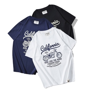 Camiseta informal de cuello redondo para hombre 100% algodón 200g tejido 1976 motocicleta impresa Camiseta de manga corta - Product Image 3