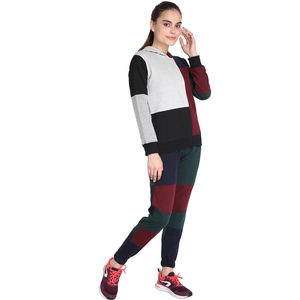 Nueva ropa deportiva para exteriores de invierno y otoño para mujer, chándal de trabajo con Panel de bloques de Color, conjunto de 2 piezas para mujer, conjuntos de Jogger con capucha - Product Image 2