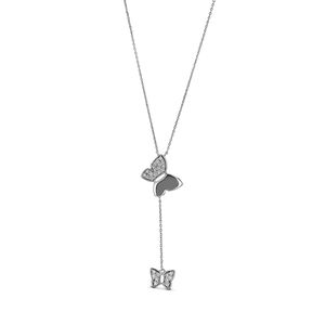 À la mode 18k Or Luxueux Diamant Double Papillon Pendentif Collier Femmes Fine Jewelry Papillon Diamant Pendentif Collier - Product Image 3