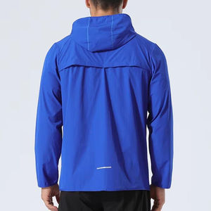 Men's High Quality Lightweight Breathable 100% Nylon Sportswear Windbreaker <b>Running</b> Hiking Fitness <b>Jacket</b> With <b>Reflective</b> Logo - Product Image 2