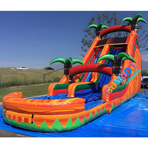 Tobogán Acuático Inflable de Grado Comercial Tropical Fiesta <span class=keywords><strong>Breeze</strong></span> de 18 pies con <span class=keywords><strong>Castillo</strong></span> Acuático y Piscina de Chapoteo - Product Image 4