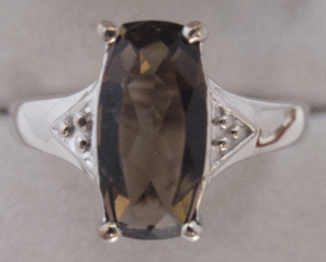 14k Gold Smoky <b>Quartz</b> <b>Ring</b> Casual Fashionable Rose Gold Plated with Invisible Setting Inlay Trendy Engagement Fashion <b>Rings</b> - Product Image 1
