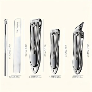 ชุดตัดเล็บมือและเท้าแบบมืออาชีพ 5-in-1 ทำจากเหล็กกล้าคาร์บอน พร้อมใบมีดโค้งและเฉียง สำหรับนิ้วมือและนิ้วเท้า รวมตะไบเล็บ - Product Image 4
