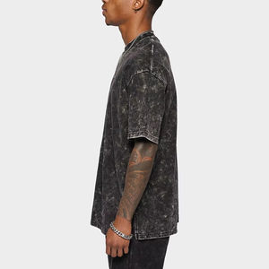 Nouveau T-shirt Homme 2026 – Coupe Boxy Noire Délavée à l'Acide avec Épaules Tombantes et Coutures apparentes – 100% Coton 220g - Product Image 2