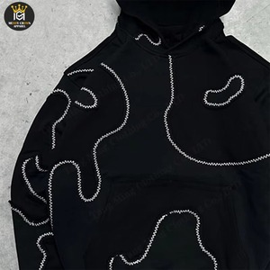 2025 nouvelle dernière conception strass sérigraphié survêtements pour hommes personnalisé deux pièces ensembles survêtements - Product Image 2