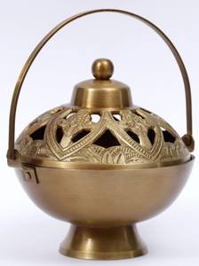 Brûleur d'encens en métal porte-encens en laiton antique de conception de renne pour la maison et l'usage décoratif religieux brûleur d'encens en laiton - Product Image 3