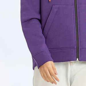 Top corto para mujer, sudadera con cremallera completa, Color sólido, gimnasio, cremallera, Sudadera con capucha, logotipo frontal de punto, ropa deportiva de invierno - Product Image 2