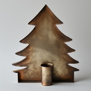 Panier d'arbre de Noël de la vieille ville fabriqué à la main en laiton battu détaillant taille de couleur personnalisée Style festif européen Vintage Durable - Product Image 1