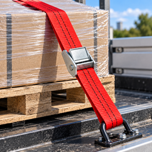 Sangle d'arrimage à boucle à came en polyester de 38 mm, 450 kg, pour camion, remorque, sécurisation des marchandises, usage intensif, fabricant OEM - Product Image 2