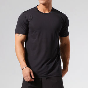 T-shirts de sport pour hommes en gros, en coton/tissu de bambou, respirants, écologiques, à séchage rapide, coupe ample, personnalisables - Product Image 2
