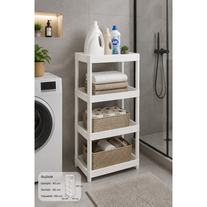 4-Tier Multipurpose Organizer Rack for Bathroom Kitchen Balcony Cabinet <b>Shelf</b> with Pantry Storage for Storage <b>Shelves</b> & <b>Units</b> - Product Image 3