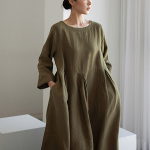 Nuovo <span class=keywords><strong>Abito</strong></span> Estivo da Donna in Cotone e <span class=keywords><strong>Lino</strong></span>, Comodo per il Quotidiano e il Lavoro, Vestito <span class=keywords><strong>Lungo</strong></span> Traspirante Stile Semplice, Personalizzabile OEM/ODM - Product Image 2
