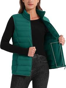 Vente directe d'usine Meilleures ventes Veste d'hiver décontractée pour homme Vêtement d'extérieur de haute qualité Respirant Fermeture éclair personnalisée Col en V Gilet matelassé 100% - Product Image 2