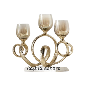 Nouveau design – Support de bougie en métal et cristal Kayna Export, modèle artisanal KY-25029 – Article décoratif élégant pour Pâques et autres occasions - Product Image 4