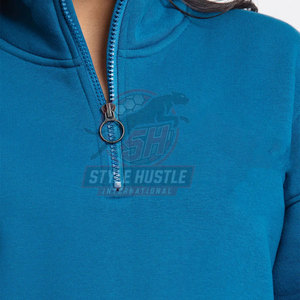Sweat-shirts à demi-zip pour femmes à manches longues, taille personnalisée, en coton et polyester - Product Image 6