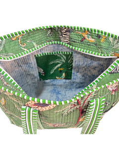 Bolsa de Mano Acolchada de Algodón 100% Sostenible, Reutilizable y Duradera para Compras y Supermercado con Cierre de Cremallera - Product Image 1