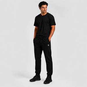Prime Bottoms-100% Cotton Athletic <b>Pants</b> Regular Fit Sporty Style Customizable Logo Dark Slim Lightweight Xl 6xl <b>Black</b> Color - Product Image 5