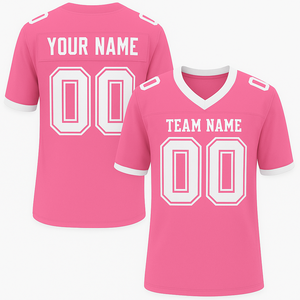 Maillots de football américain personnalisés imprimés par sublimation, ensemble à manches courtes, 100% polyester, maille respirante, extensible dans les quatre sens - Product Image 4