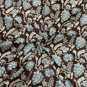 Tissu en coton biologique peigné, respirant, léger, imprimé en bloc, tissu en cambric, robe de course indienne faite à la main, rideau pour garçons - Product Image 1