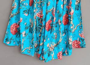 กระโปรงยาวพิมพ์ลายดอกไม้สำหรับผู้หญิงชุดชายหาดผ้าฝ้ายอินเดียระบายอากาศได้ตามธรรมชาติ - Product Image 3