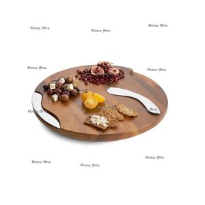 Tabla de cortar queso de madera y mármol Forma hexagonal Tabla de queso de tamaño personalizado para uso doméstico y de cocina - Product Image 6
