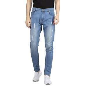 Factory Price High Quality Fashionable Design <b>Elastic</b> Waist Breathable Pleated Mid Denim <b>Jeans</b> for Men Wide Leg Straight Pants - Product Image 1