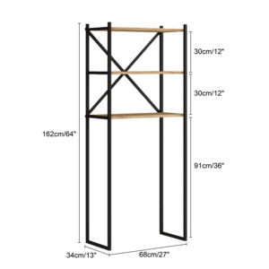 Venta al por mayor de alta calidad de madera Braga baño estante sobre lavadora estante robusto estilo europeo muebles para baño - Product Image 5