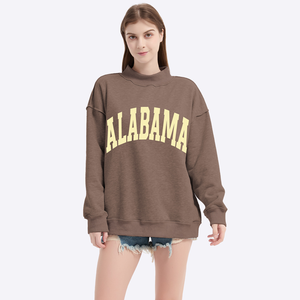 Sweat-shirt à capuche oversize en molleton brodé, col montant, décontracté, en coton doux, pour femme, avec logo personnalisé, streetwear, écologique - Product Image 1