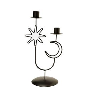 Candelabro Diseño clásico Portavelas de hierro metálico Negro Acabado antiguo Nueva llegada 2025 Venta caliente Exportador indio - Product Image 1
