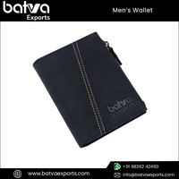 Dompet Pria Kulit Asli RFID Vintage Lipat Tiga Desain Jahitan Katun Panjang Pendek, Dapat Disesuaikan, Laris Manis