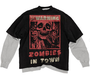 เสื้อยืด2-in-1สำหรับทุกเพศเสื้อยืดสองชั้นแบบถักแขนปกติมีลวดลายดีไซน์ปกติไม่เหมือนใครสำหรับผู้ชาย - Product Image 5