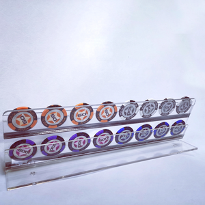 Crystal Clear Acrylic Poker Chip Display Rack 2 Row 16 Slot Chip Holder for <b>Gaming</b> Counter - Product Image 3