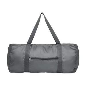 Sac de voyage pliable et léger de 20L, personnalisable, molleton de week-end en polyester écologique avec poche zippée et logo personnalisé - Product Image 3