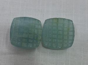 Par de tallado de Aguamarina Natural, fabricación de piedras preciosas sueltas para pendientes, joyería hecha a mano - Product Image 3