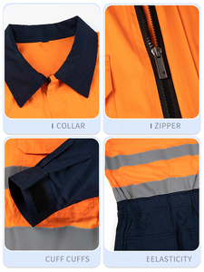 Vêtements de travail uniformes sur mesure OEM hommes salopette réfléchissant sécurité vêtements de travail Construction combinaison vêtements de travail uniforme - Product Image 4